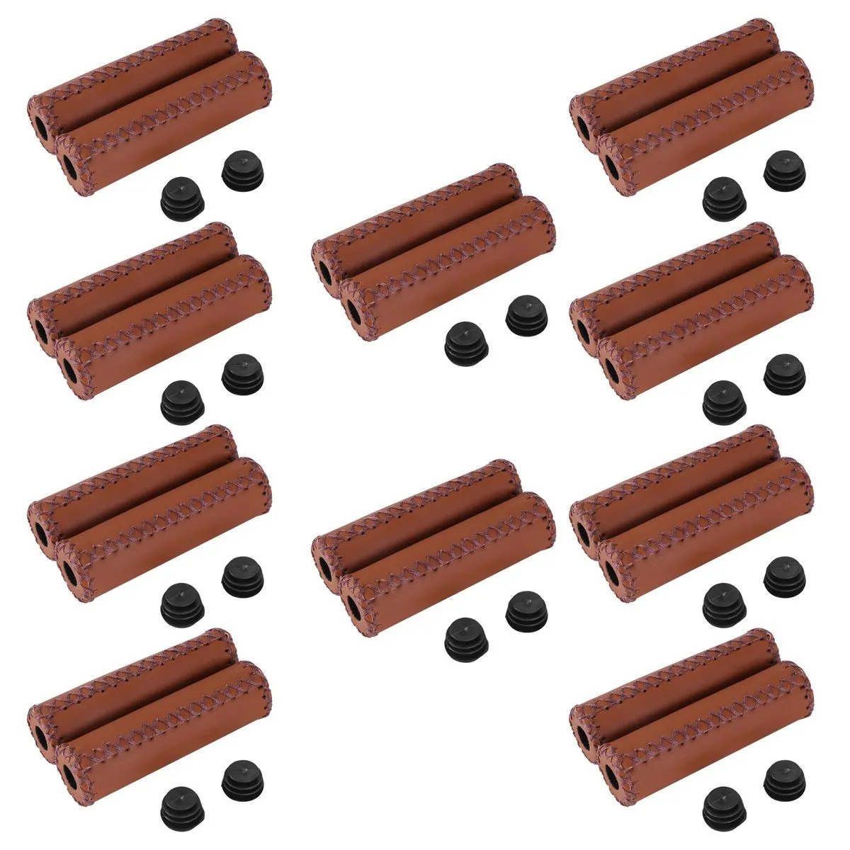2X Leather Bicycle Grips Grips Handlebars Cover Brown Home Decor Daily Use