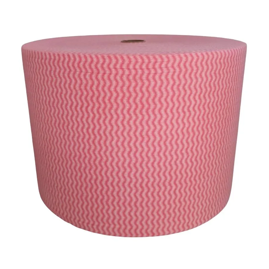 Spunlace Perforated Cleaning Wipes 40gsm - 400m Roll - Red