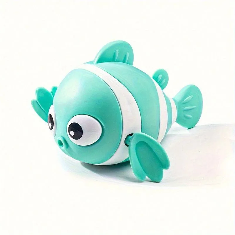 1pc Baby Water Play Toys, Wind-Up Clownfish Fun Indoor/Outdoor Water blue