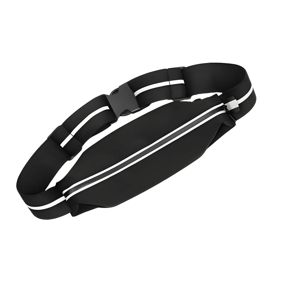 Running Belt Fanny Pack Sports Waist Pack Hand-Free Reflective Runner Pouch - Black