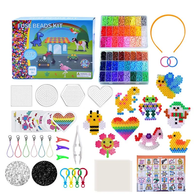 10600 pcs Fuse Beads Kit Beads DIY Set Arts Crafts Decorations Toy for Kids