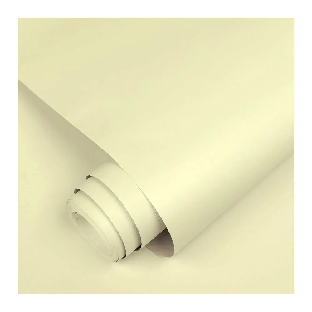 Chenshia 10m Solid Colour Peel and Stick Wallpaper Self Adhesive Wallpaper -  Lemon Pudding 