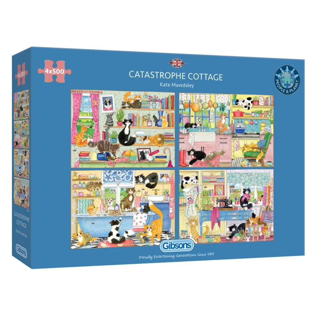 Gibsons Catastrophe Cottage 4 x 500-Piece Jigsaw Puzzles