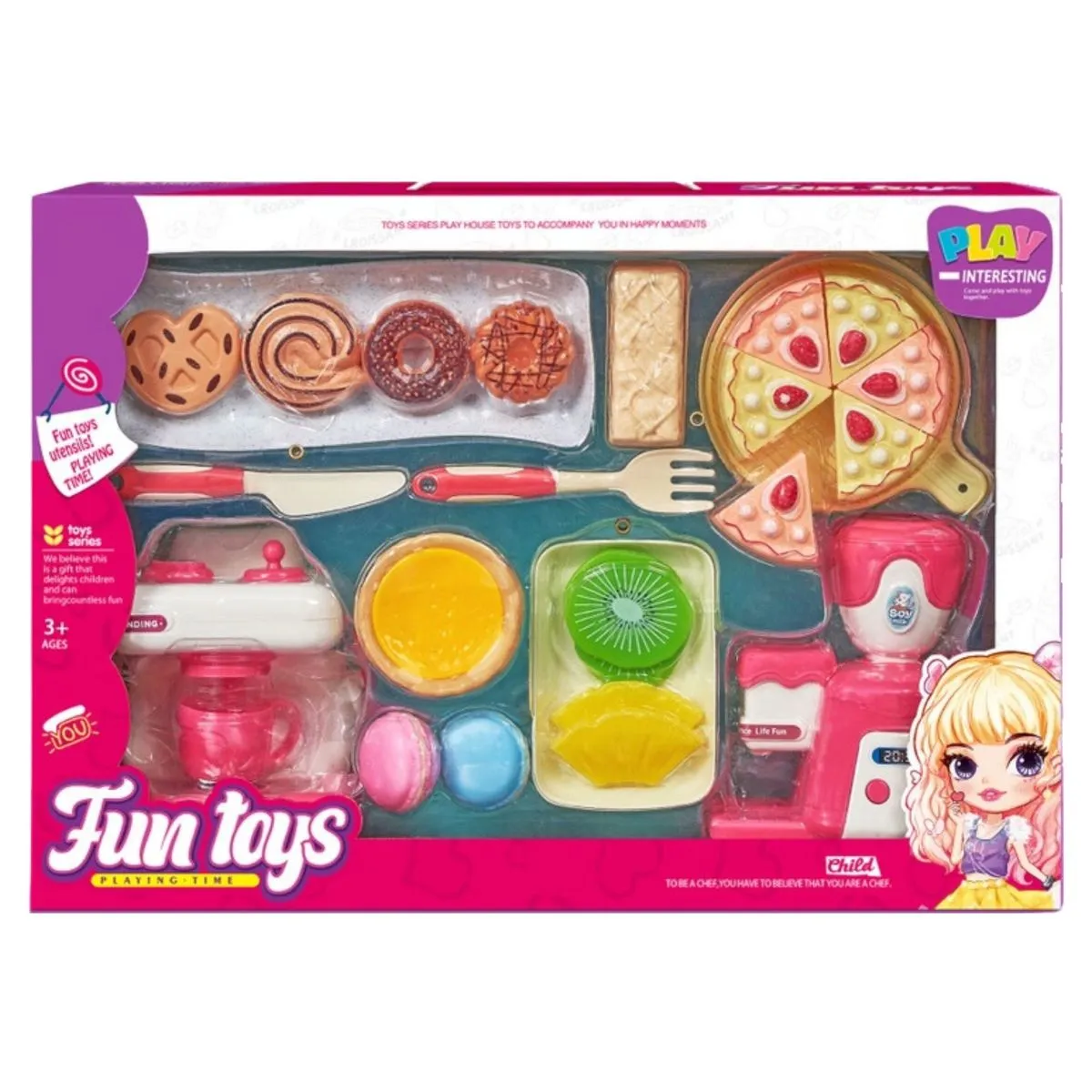 Deluxe Café Play Set - 17 Piece Kitchen Toy Pretend Play - Toys for Girls