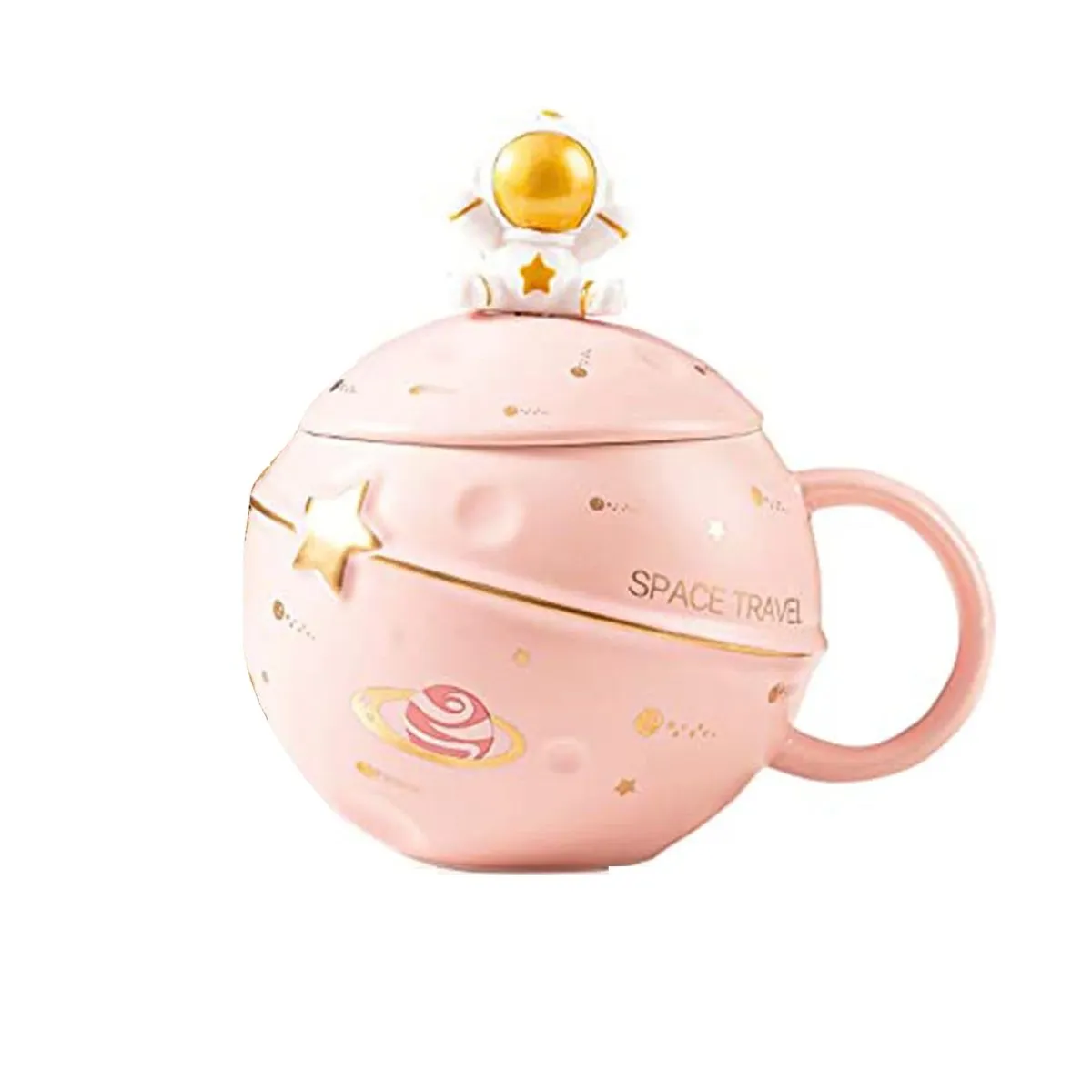 Kawaii Astronaut Cup Space Embossed Planet Mug, Cute Ceramic Coffee Mug
