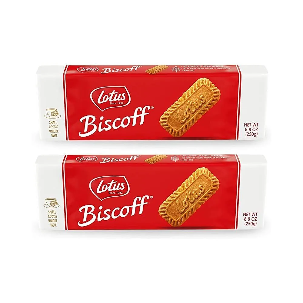 Lotus Biscoff Cookies Caramelized Biscuits Snacks (250g) - Pack Of 2