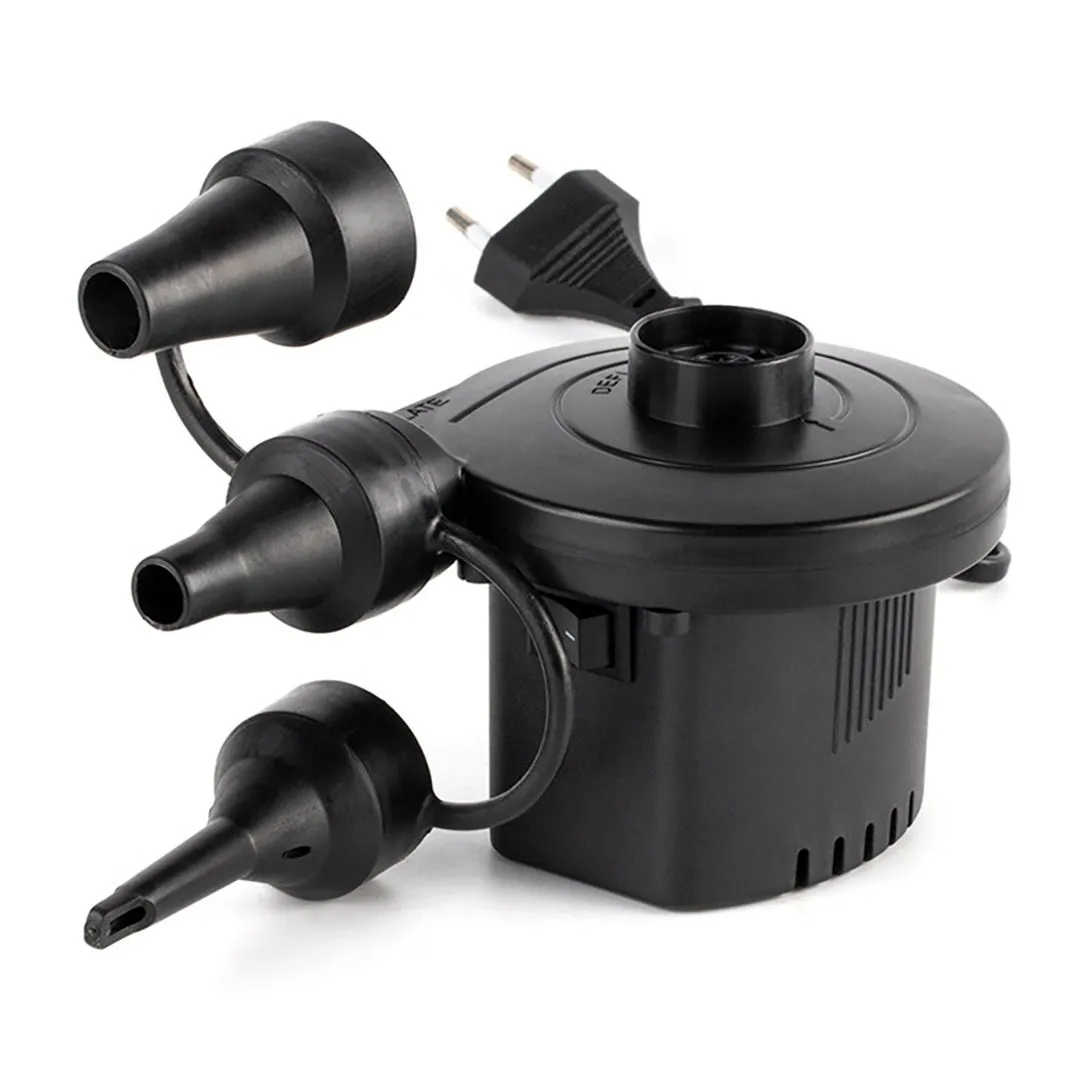220-240V Quick-Fill AC Electric Pump with 3 Nozzles Portable Inflator