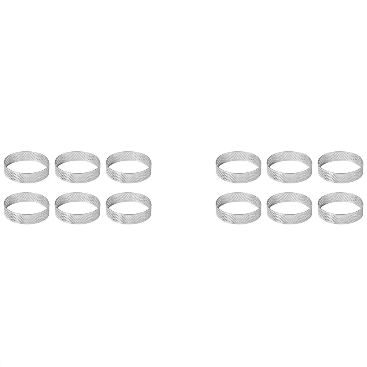Cake Ring Molds 12Pcs Stainless Steel Porous Tart Ring With Holes 7Cm