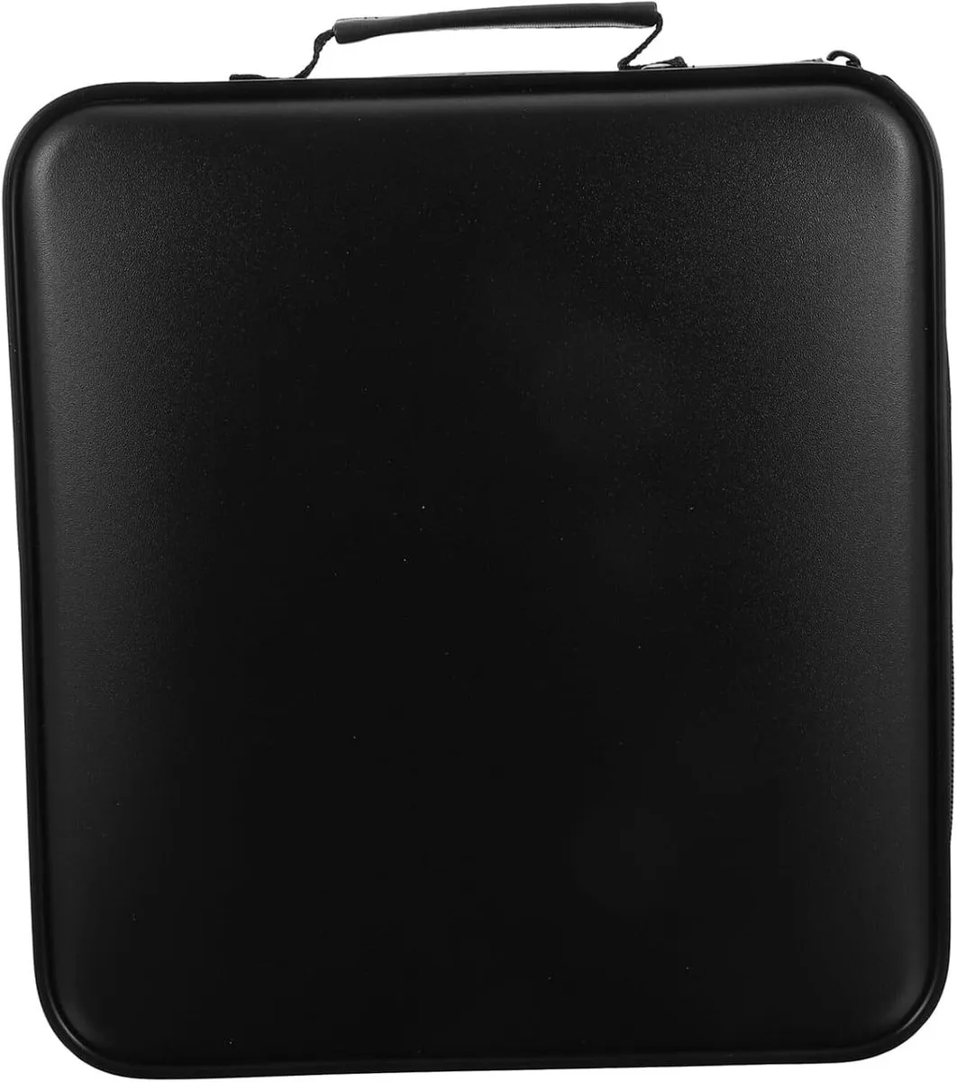 Large Capacity Black CD Storage Case Holds 160 Discs Zipper Closure DVD