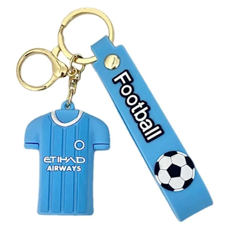 Creative Blue Football Jersey Keychain Daily Use
