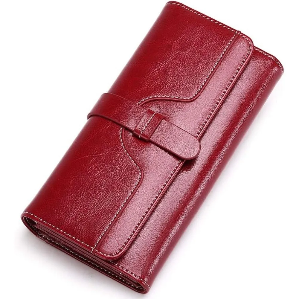 Wallets for Women Leather withBlocking Trifold Credit Card Holder with ID