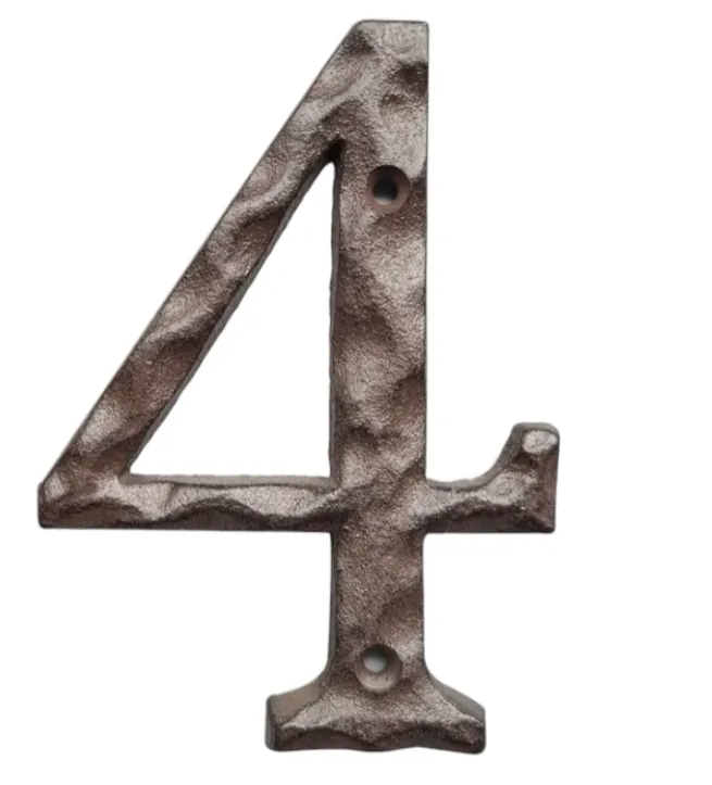 Cast Iron House Numbers Hammered Look 0-9 Home Address - 4
