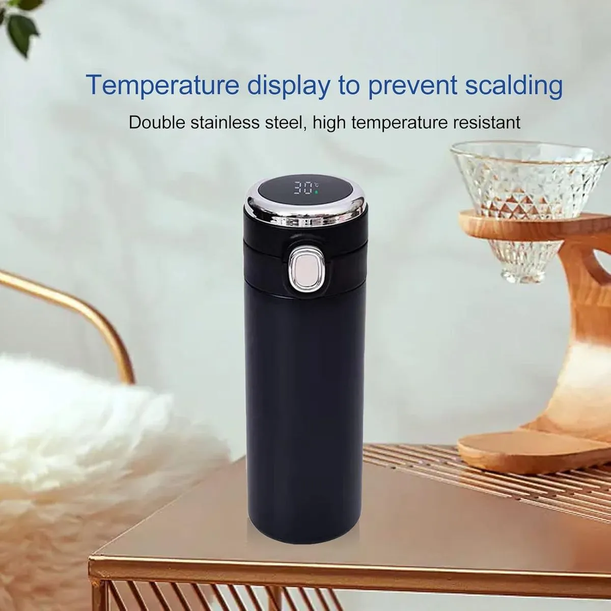Digital Thermos Flask 420 Ml - Black