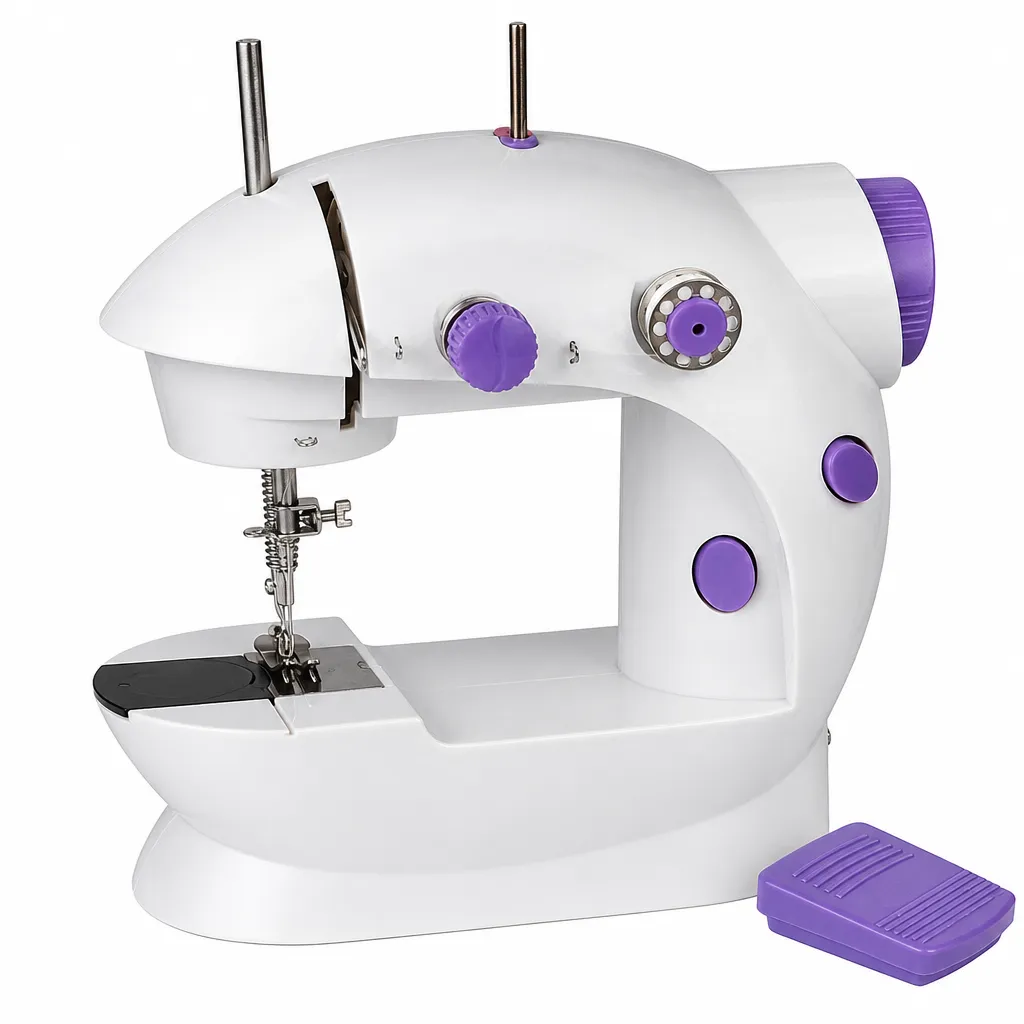 Mini Sewing Machine with Double Threads Two Speed Control Foot Pedal