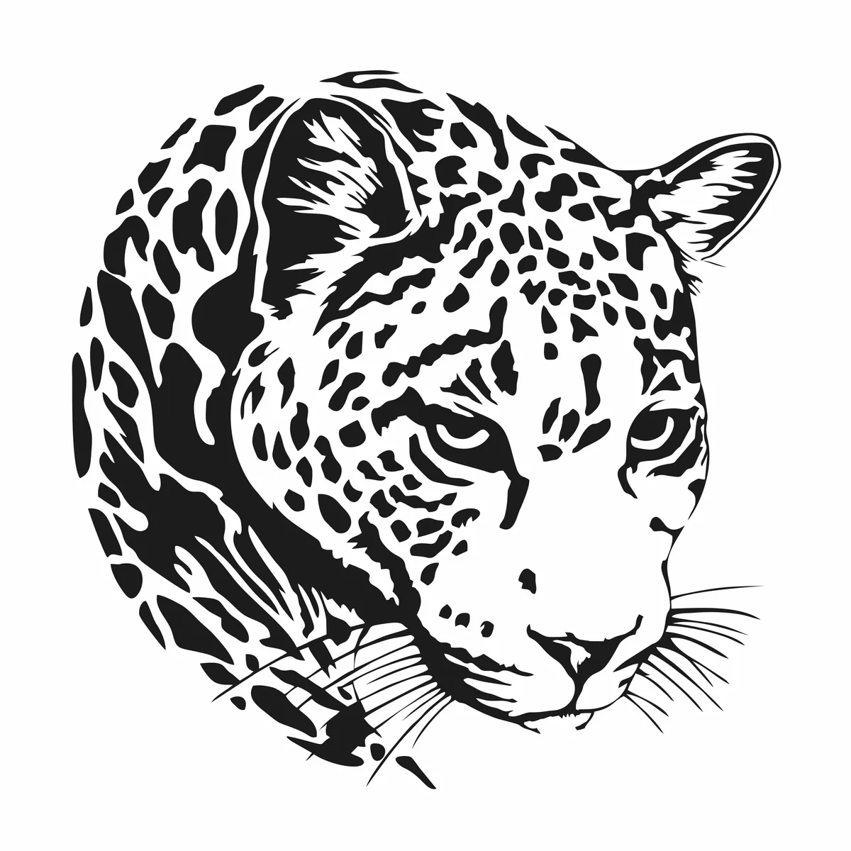 Leopard Cut Out Vinyl Matt Black Design:L01