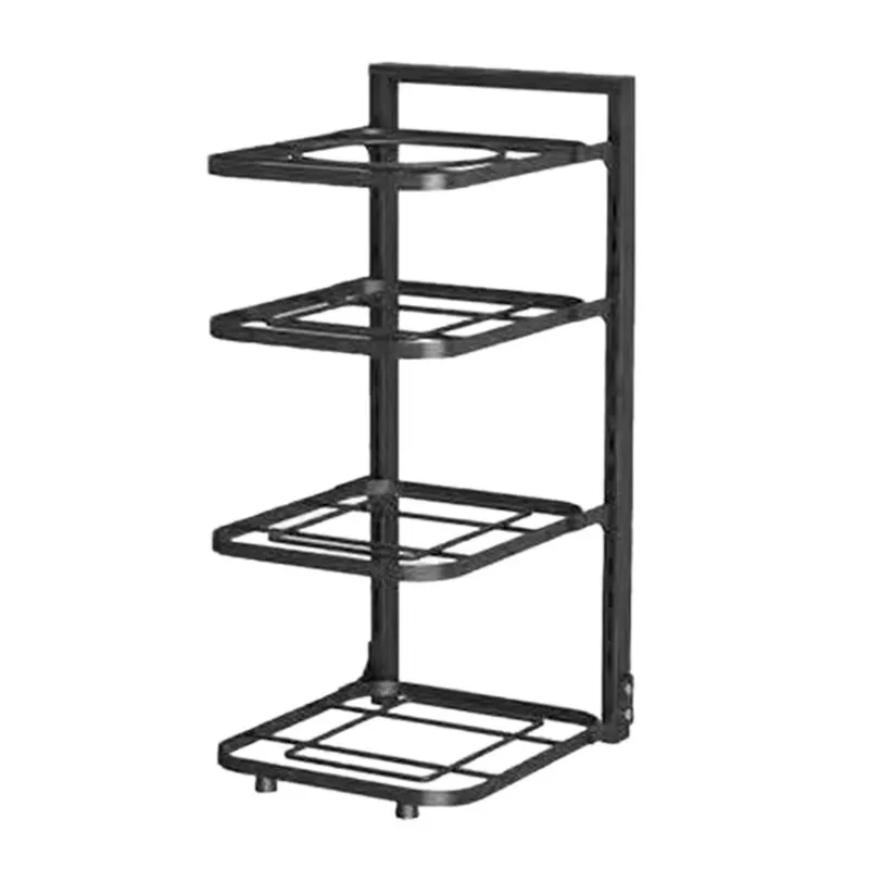Round Corner 4 Layer Thicken Pot Storage Rack For Kitchen