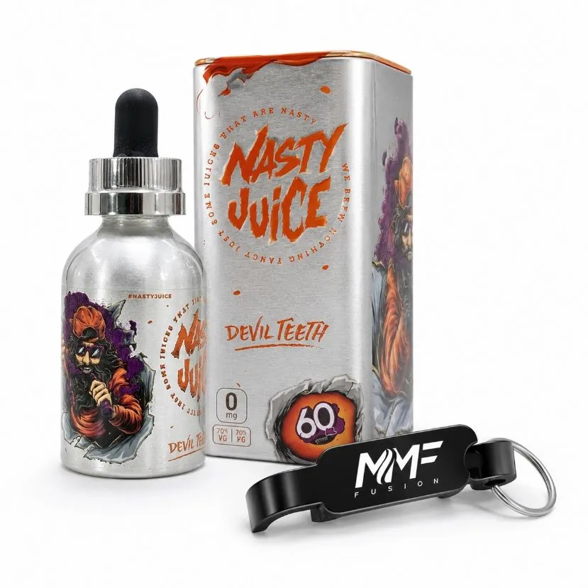 Nasty MMF Juice Devil Teeth 60ml 0mg - Tropical + MMF Key Chain