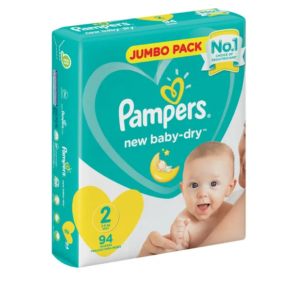 Pampers Baby-Dry New Born Size 2 (3-8kg) Mini 94 Nappies