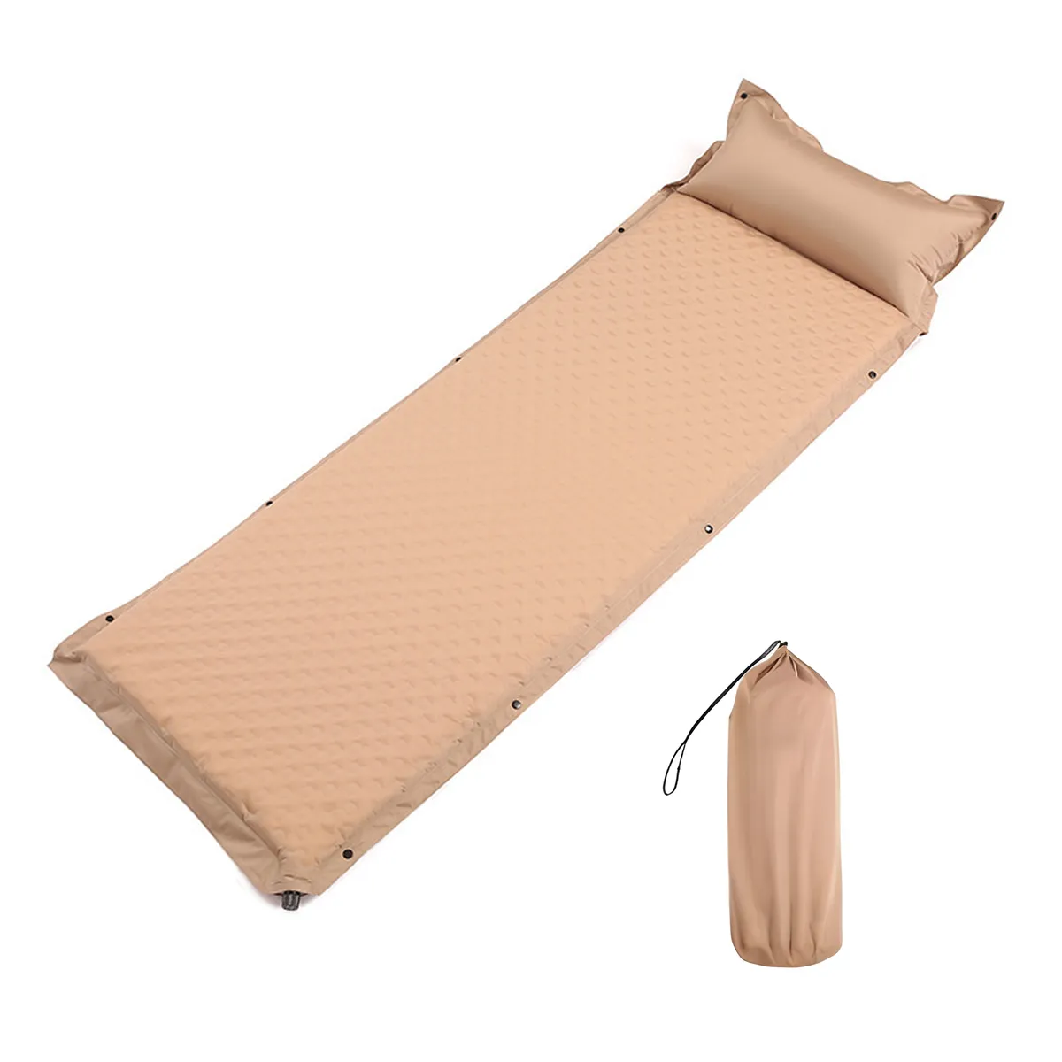 Portable Air Mat Camp Mat Outdoor Travel Air Bed Camping Inflatable Bed - Beige