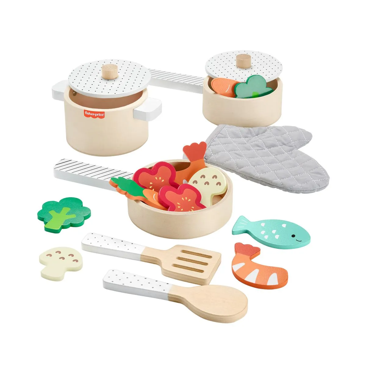 Fisher-Price Wooden Pots And Pans Set