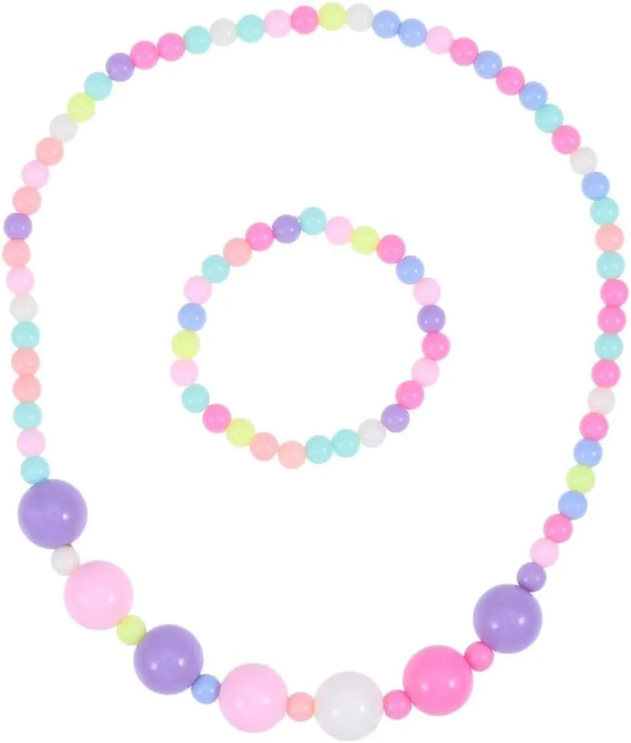 Candy Color Flower Necklace and Bracelet Jewelry Cute Design for Parties