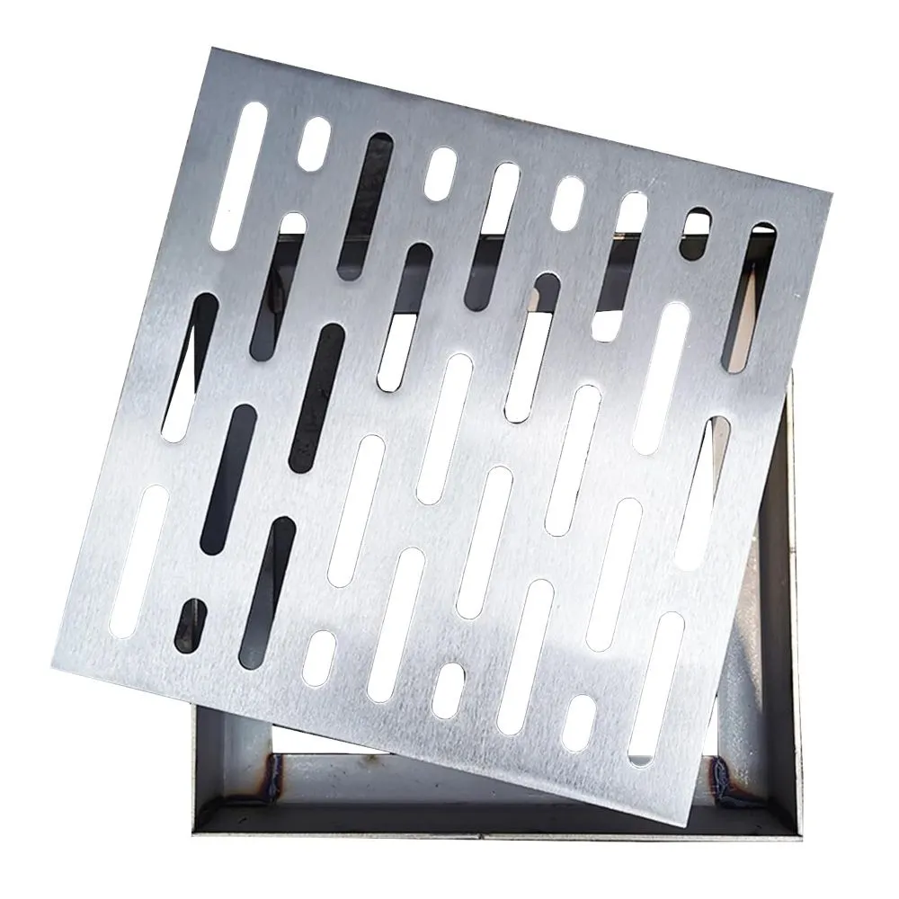 Tool Indoor & Outdoor Stainless Steel Floor Drainage Cover & Frame - 15cm x 15cm x 2cm