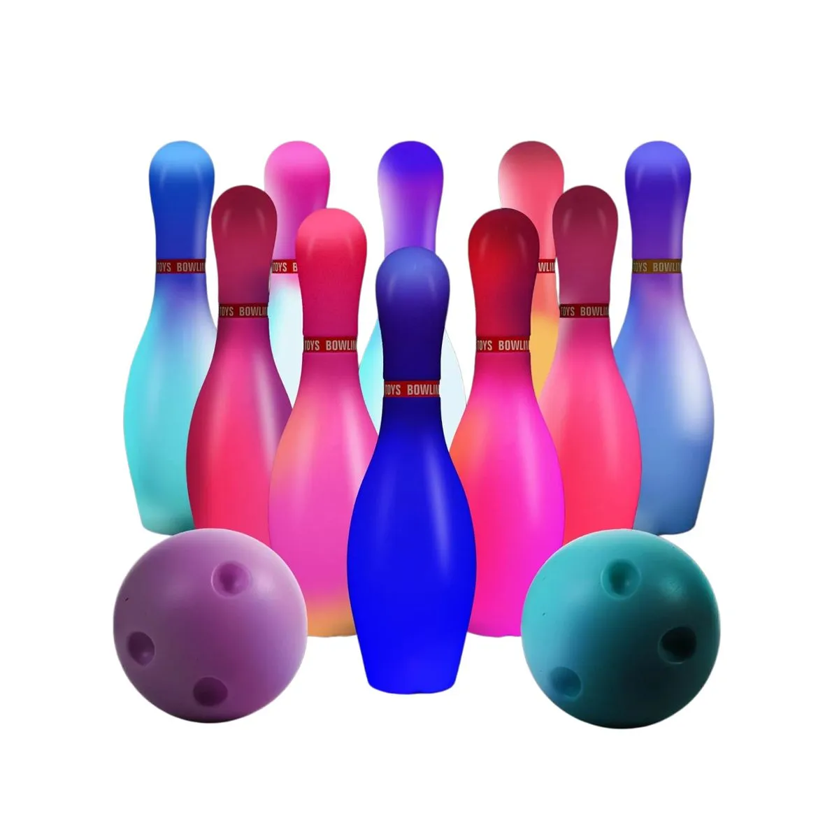Light Up Bowling Set with 10 Pins and 2 Balls
