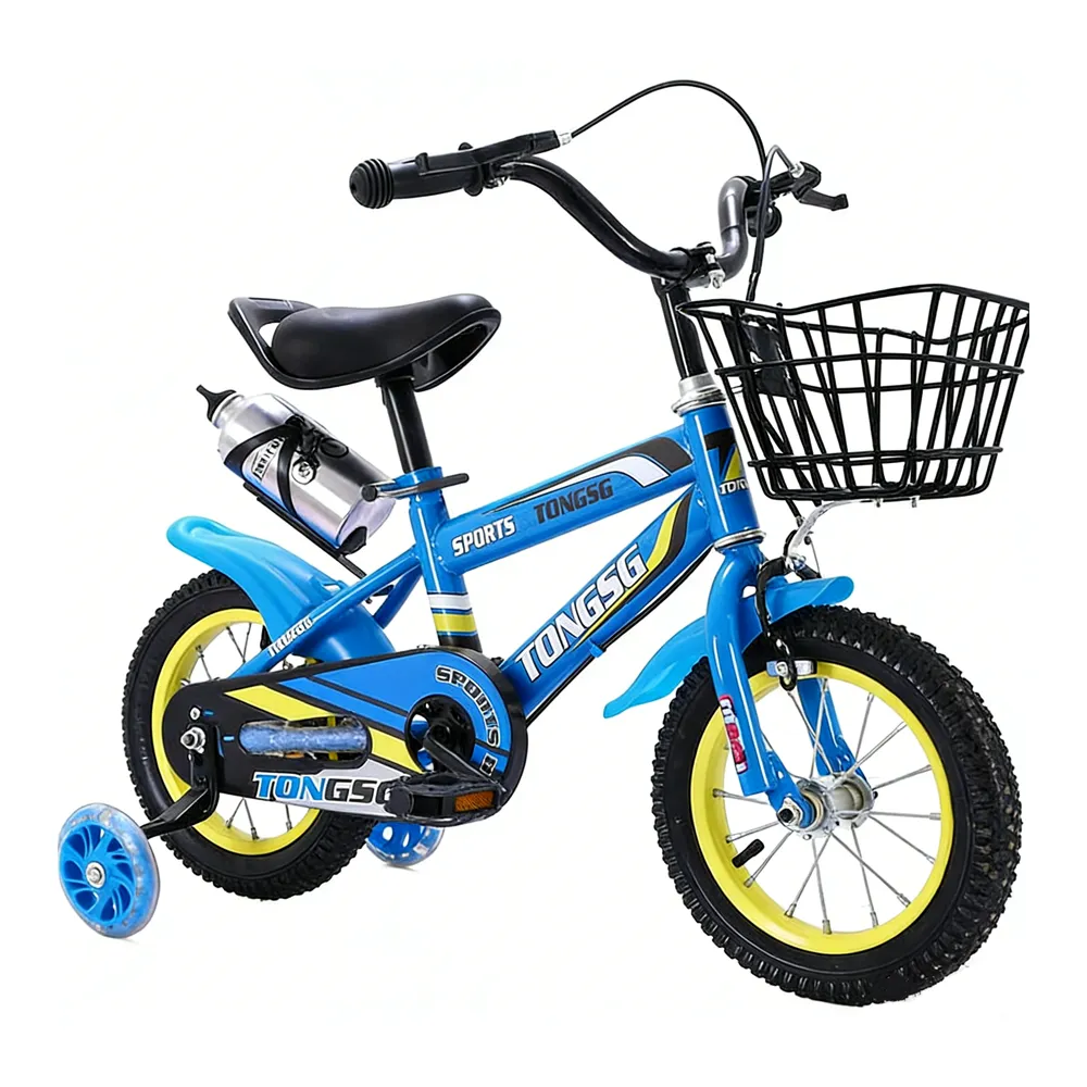 12 Inch Kids Bike With Cup Holder Light Up Training Wheels Adjustable Seat