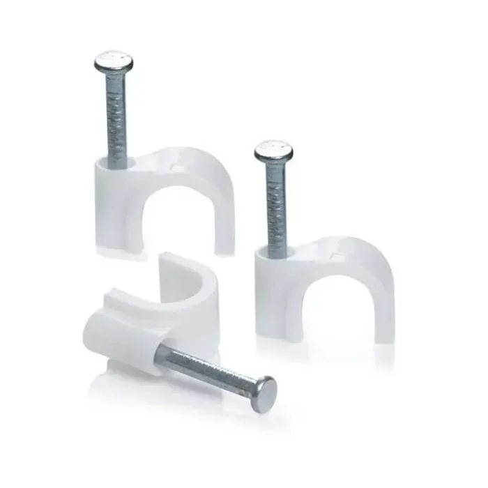 United Electrical Cable Clips Round 6mm x 100 Pack White
