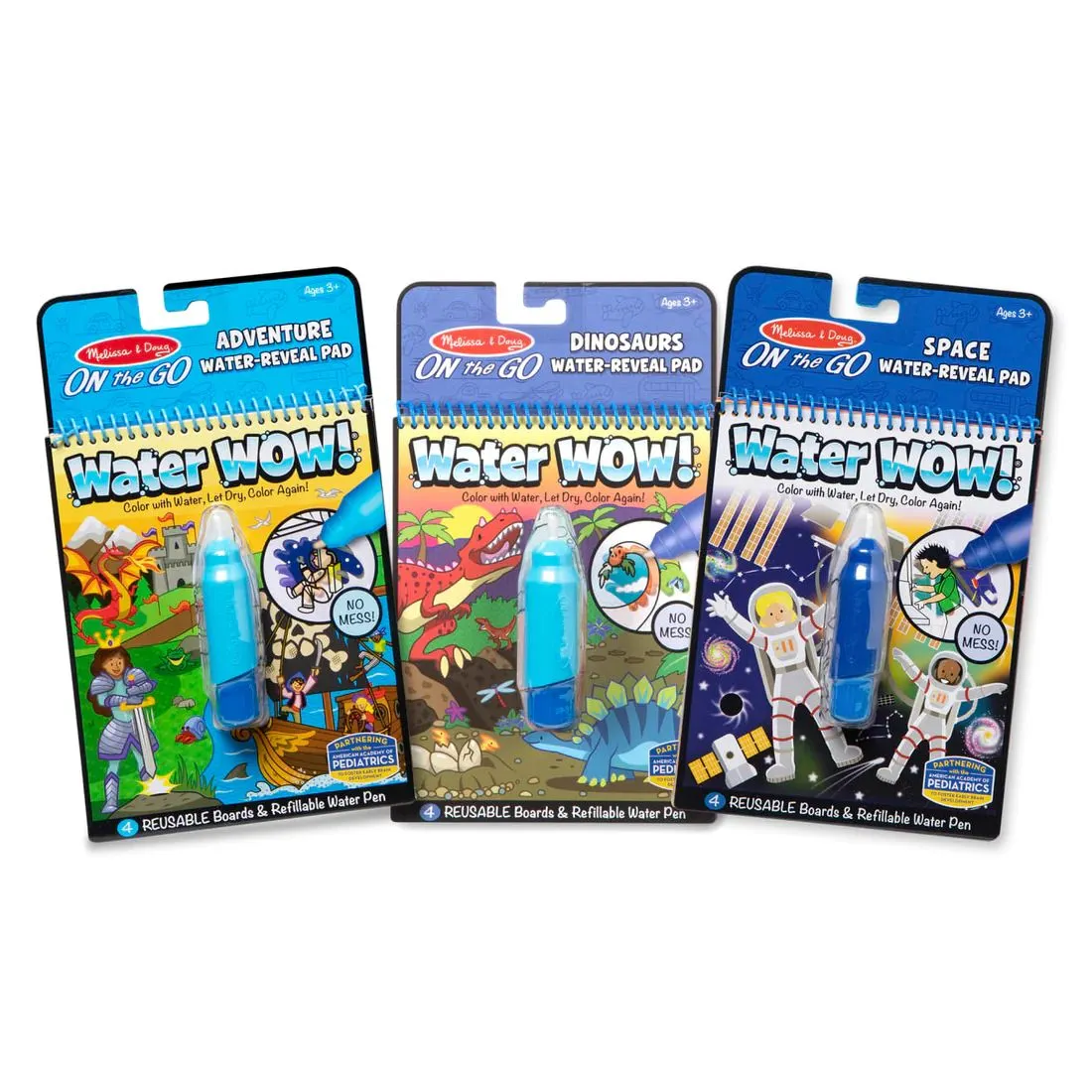 Melissa & Doug Water Wow - Water Reveal Pad - Dinosaur, Adventure and Space