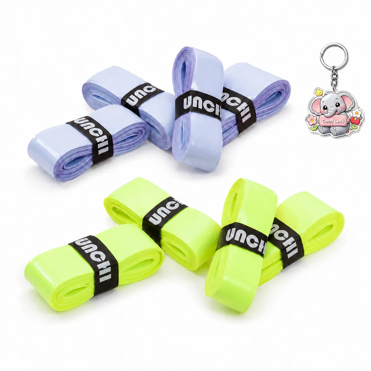 Badminton Overgrip Tape for Tennis & Cricket - Blue/Green 8 Pack