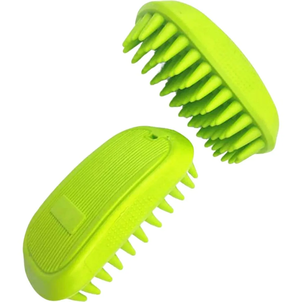 Pet Bath Brush-Cat and Dog Hair Removal Massage Brush-2 Pack Natural Look