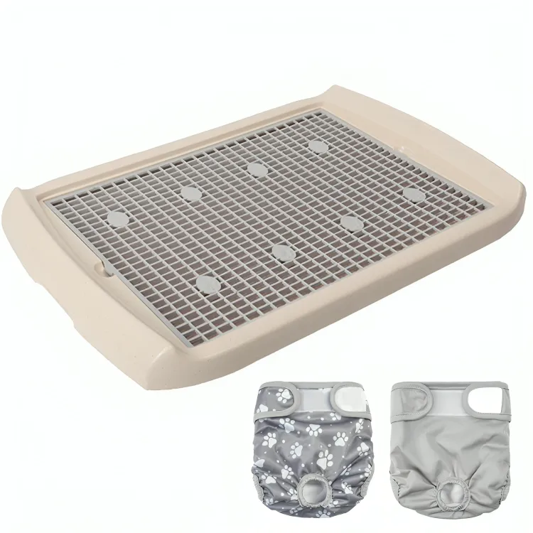 Dog Potty Tray Mesh Training Toilet Dogs Litter Box Pee Holder with Diapers