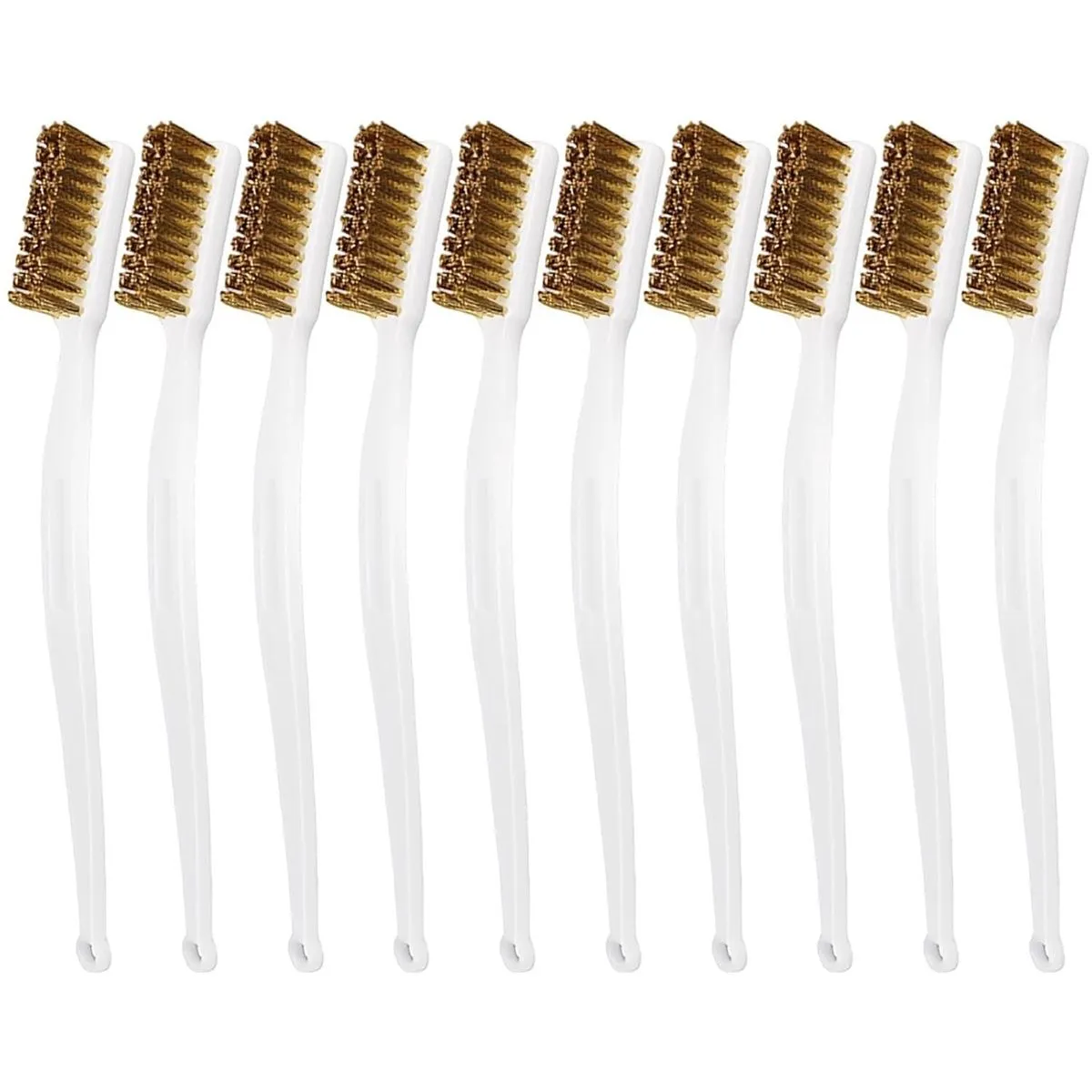 10 Pcs Mini Brass Brush Set, for 3D Printer Nozzle Cleaning, Rust and Slag