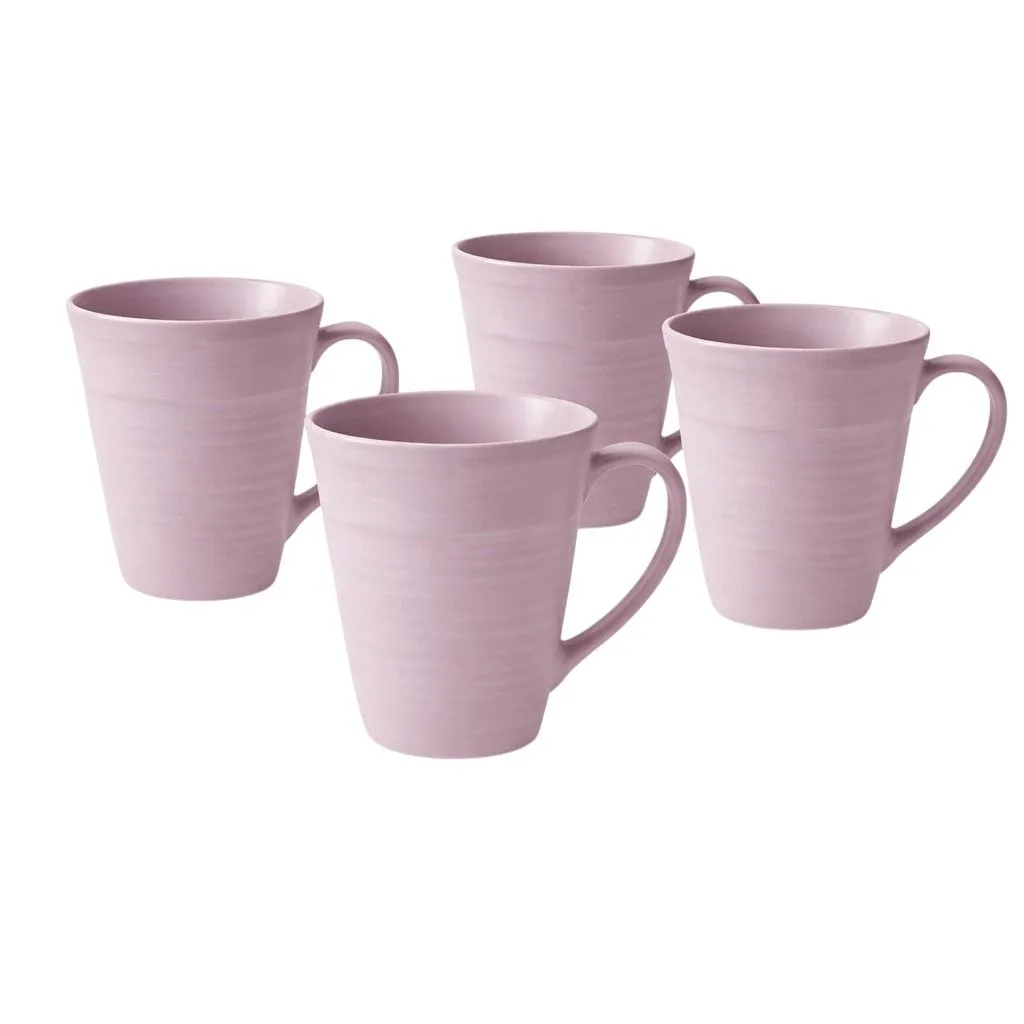 4 Pack - Minimalistic Design Ceramic Mugs - Purple