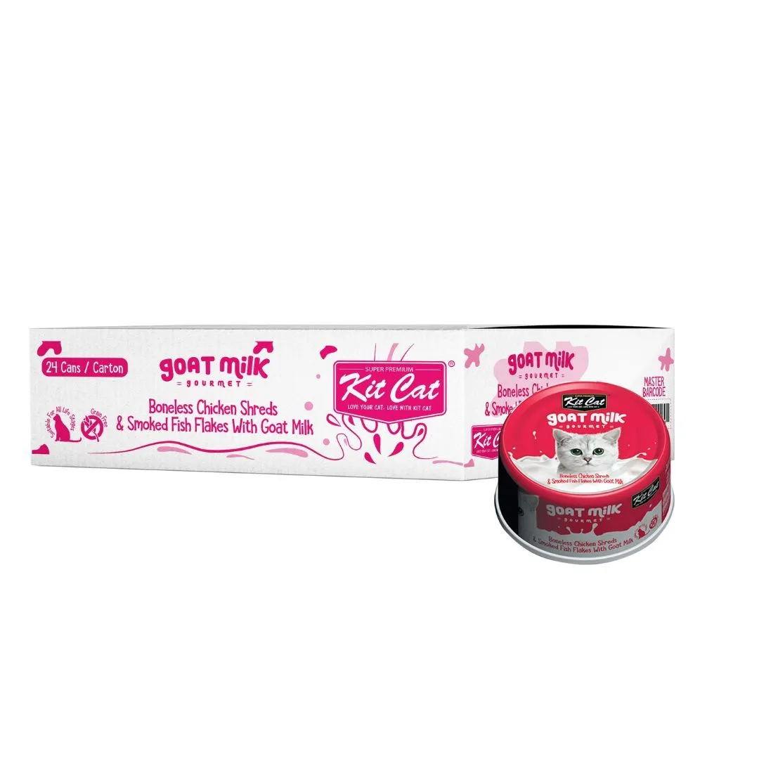 Kit Cat Boneless Chicken Shreds & Smoked Fish Flakes with Goat's Milk