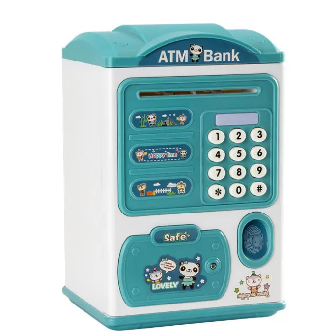 Blue Digital Toy ATM Money Box, Children's Edition
