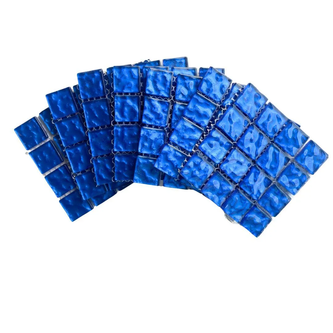 Mosaic Tiles Royal Blue Metallic Ripple 23x23mm (Craft Size Sheets)