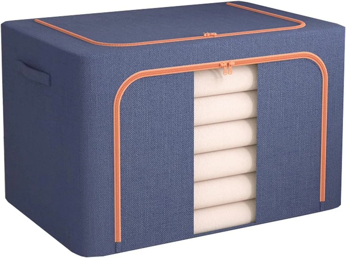 66L Blue Clothes Storage Bags with Lids