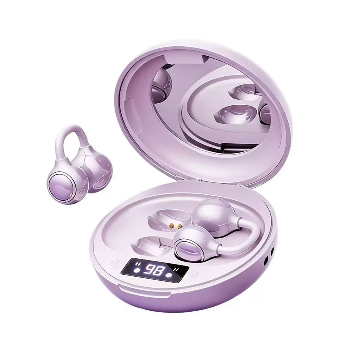 Open Ear Wireless Earbuds Bluetooth 6.0, Clip-On Headphones C-Shaped Hook