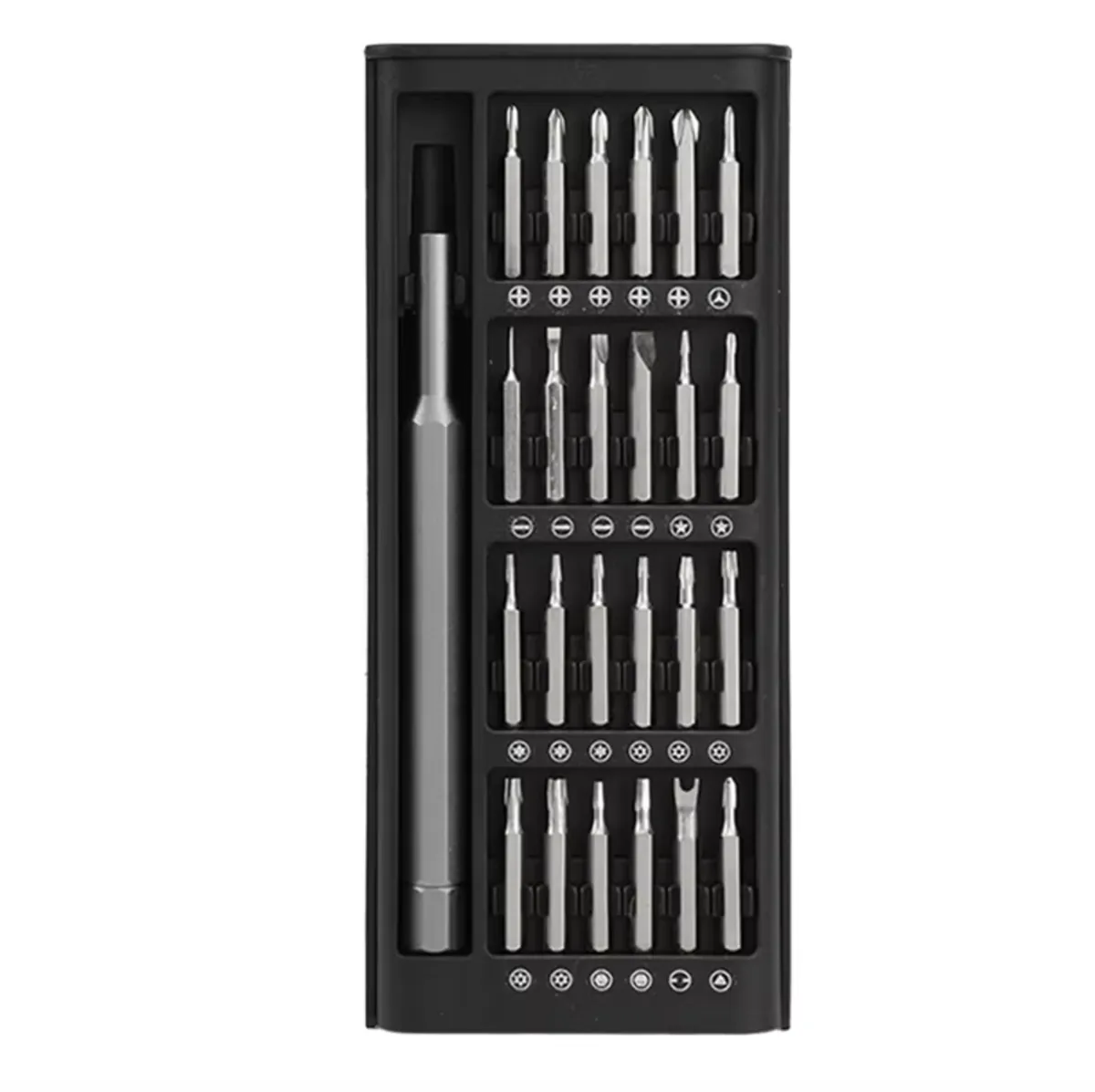 24in1 Precision Screwdriver Set Repair Tool Kit Magnetic Screw Driver Bits - Black