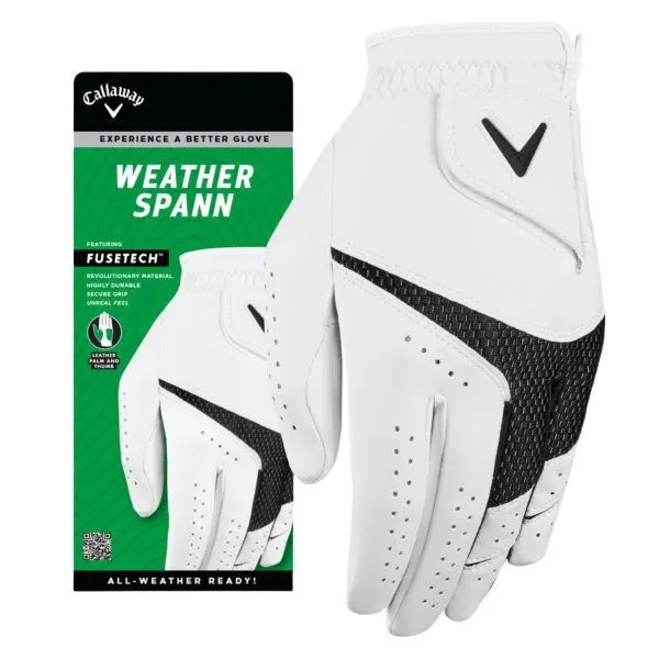 Callaway Synthetic Weather Spann 23 White LH Glove - MEDIUM / LARGE