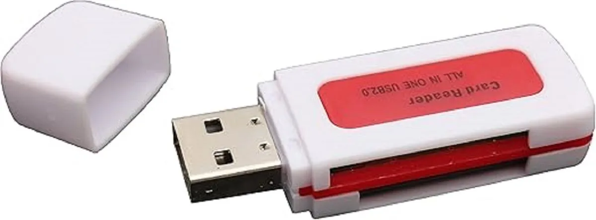 USB Memory Card Reader 4 in 1 - Red, White