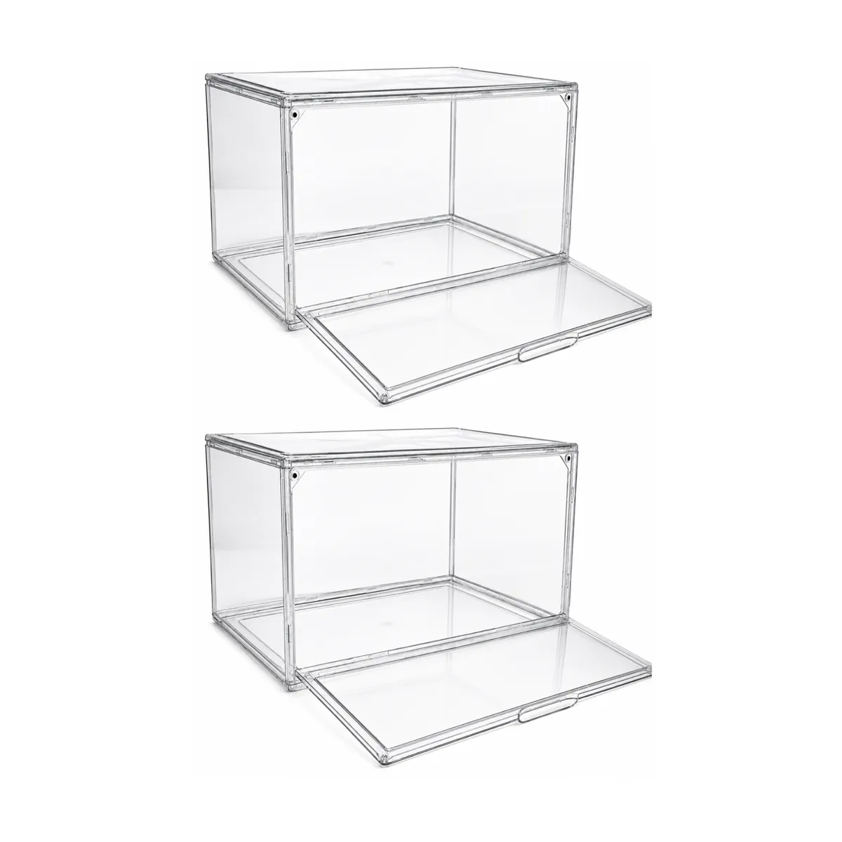 Acrylic Shoe Storage Box with Magnetic Closure - 2 Pack
