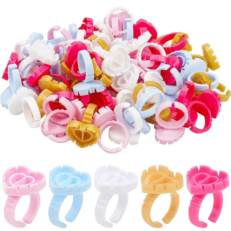 100 Pack Glue Rings Smart Glue Cups Lash Glue Holder
