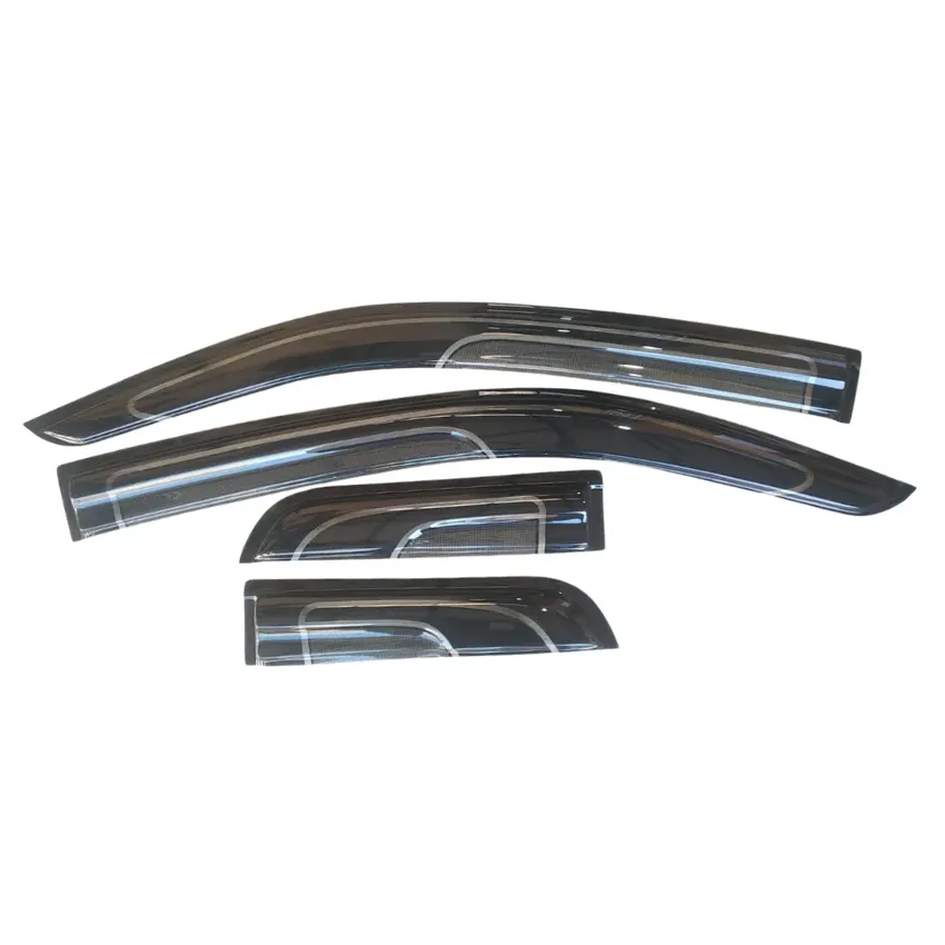 Motolab Weather Guards Compatible w/ Toyota Hilux GD6 Extra Cab (2016-2024) -  2 Tone Black-Silver