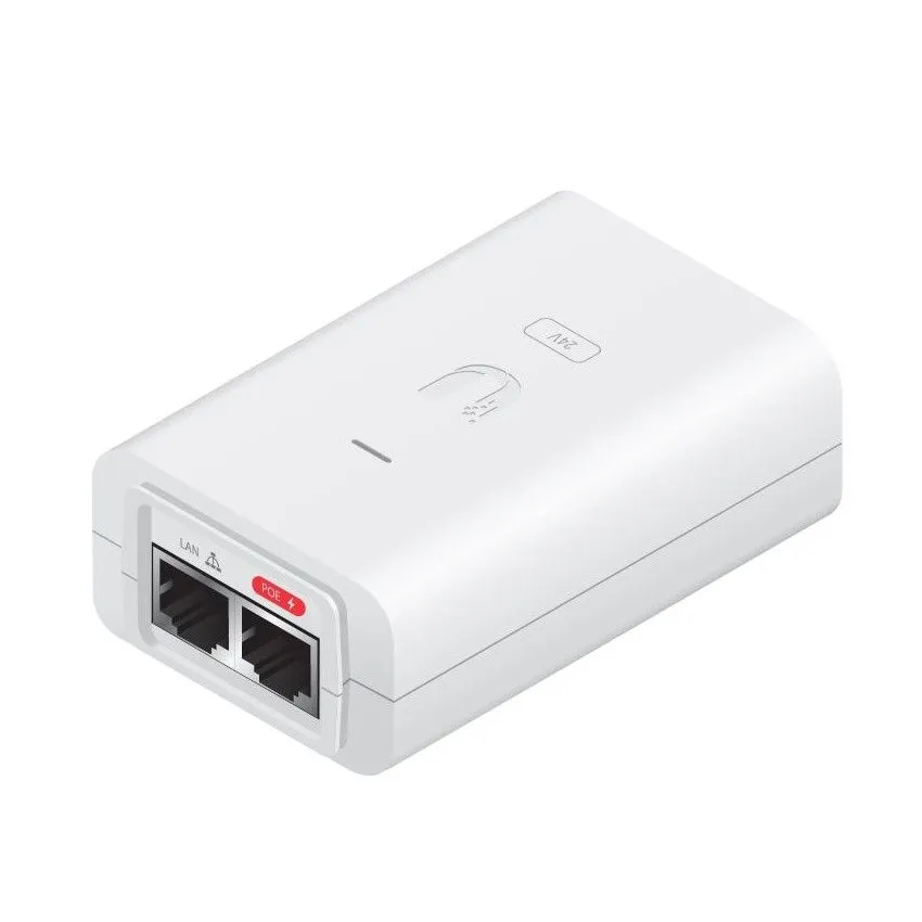 Ubiquiti Gigabit PoE Injector / Adapter 24V 24W with SA Plug: POE-24-24W-G