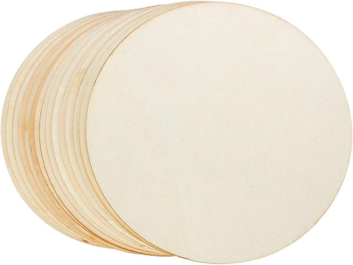 10PCS Wood Circles 12CM Unfinished Wood Rounds Discs for DIY Arts Crafts