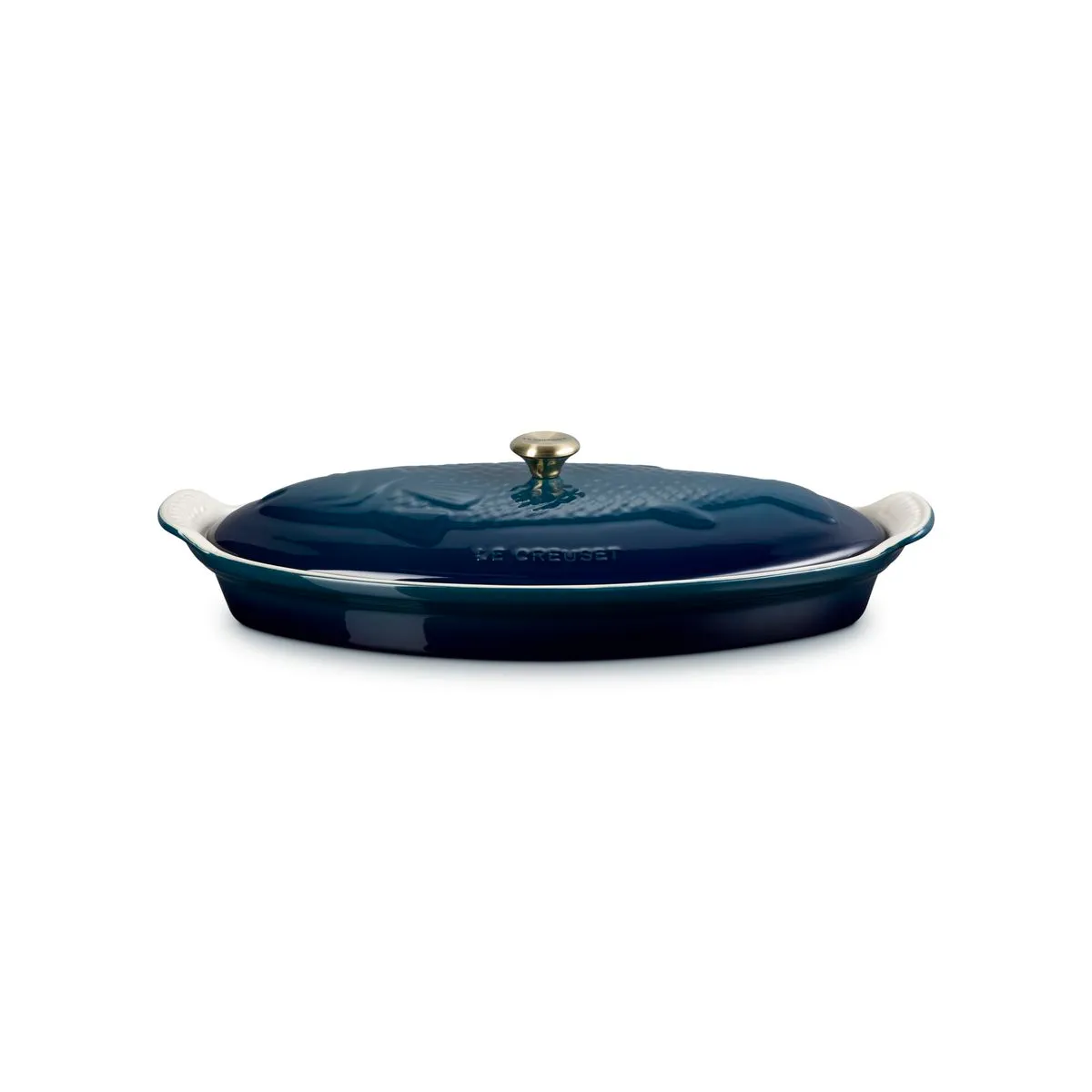 Le Creuset Stoneware Heritage Fish Baker with Lid - 1.6L - Agave