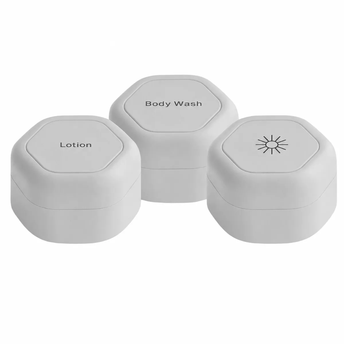 LADY LASH 3 Magnetic Reusable Travel Capsule Containers for Toiletries - Grey